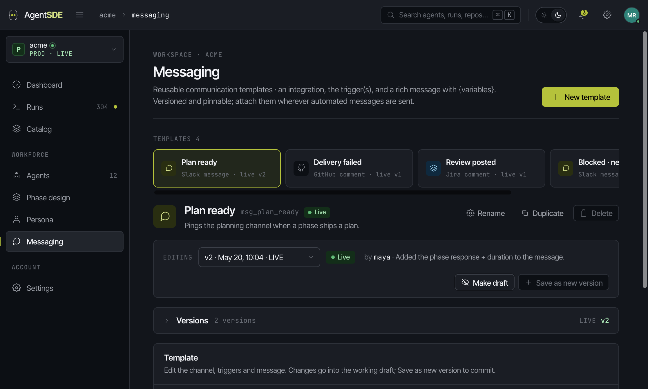 The Messaging template library